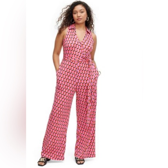 DVF for Target, Plus XL 14/16 Collared Sleeveless Pink Modern Geo Ju… - Picture 3 of 8